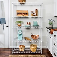 Honey Can Do White 5-Tier Heavy-Duty Adjustable Shelving Unit