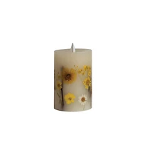Hello Honey® Pillar LED Candle with Daisy Inlay