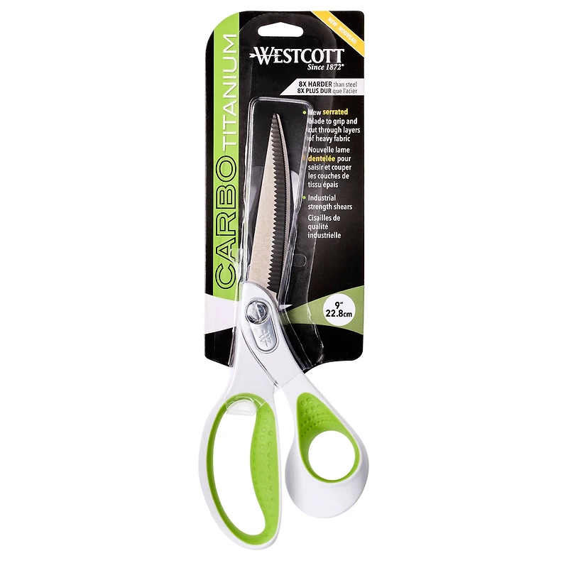 Westcott® Carbo Titanium 9" Bent Scissors with Serrated Blade