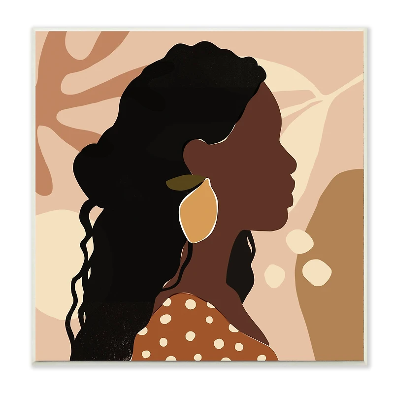 Stupell Industries Woman With Lemon Earring Wooden Wall Plaque