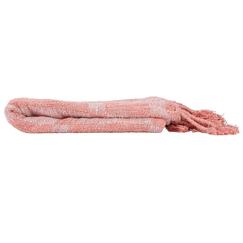 Hello Honey® Pink Geometric Throw Blanket with Braided Fringe