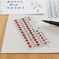 12 Packs: 74 ct. (888 total) Heart Adhesive Rhinestones by Recollections™