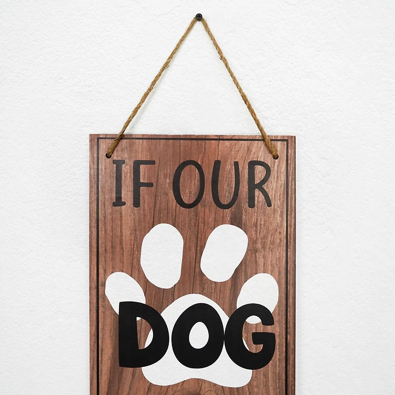 American Art Décor™ 47.25" Dog Hair Dog Doesn't Like You Double-Sided Hanging & Leaning Wall Sign