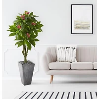 5.5ft. Plumeria Tree in Gray Planter