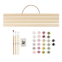 16" x 20" Hummingbirds with Flowers Paint-by-Number Kit with Wood Display Hanger by Artist's Loft®