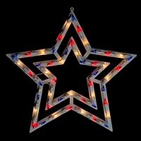 17" July 4th Patriotic Star Window Silhouette Decoration