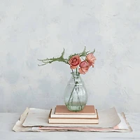 Hello Honey® 9.75" Clear & Light Green Round Serene Glass Vase