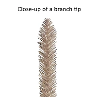 7ft. Pre-Lit Rose Gold Tinsel Artificial Christmas Tree, Clear Lights