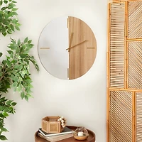 Brown MDF Contemporary Wall Clock, 24" x 24" x 2"