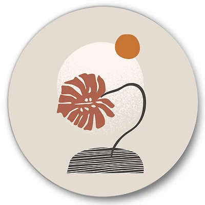 Designart - Tropical Palm Leaf & Abstract Geometry Shapes III