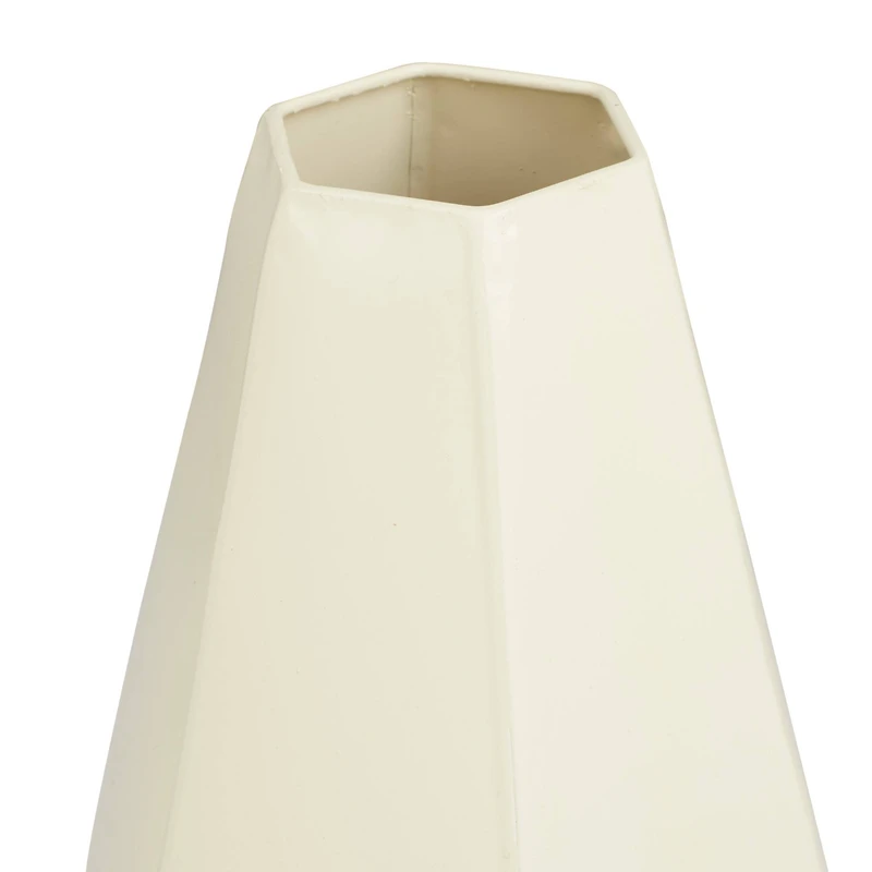 CosmoLiving by Cosmopolitan Cream Iron Contemporary Vase, 12" x 10"