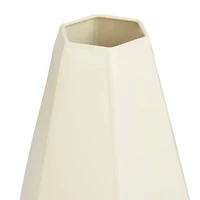 CosmoLiving by Cosmopolitan Cream Iron Contemporary Vase, 12" x 10"