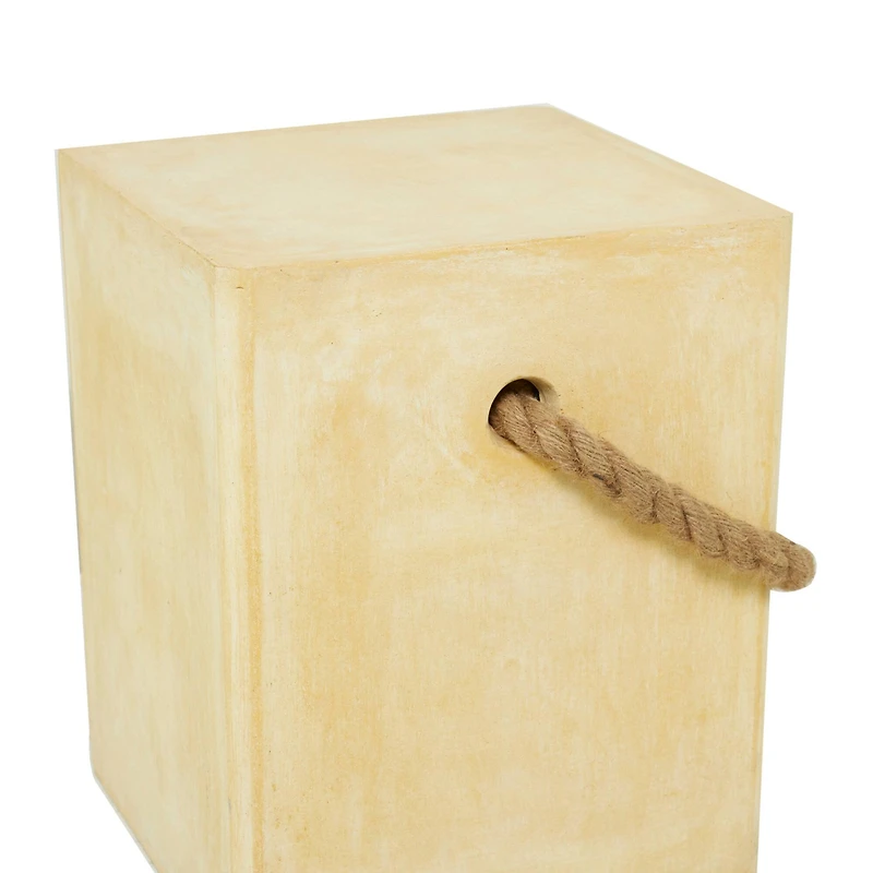 Yellow Contemporary Outdoor Accent Table, 15" x 15" x 18"