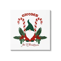 Stupell Industries Gnome For Christmas Candy Canes Canvas Wall Art