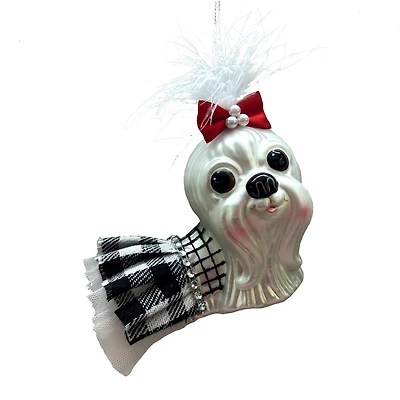 4" Big Head Maltese Glass Ornament by Ashland®