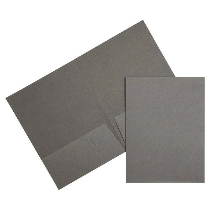 JAM Paper Gray 2-Pocket Textured Linen Business Folders, 25ct.