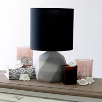 Simple Designs 10.6" Geometric Concrete Lamp