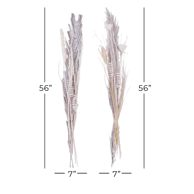 Set of 2" Brown Wood Natural Foliage, 7" x 56"