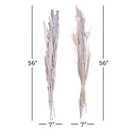 Set of 2" Brown Wood Natural Foliage, 7" x 56"