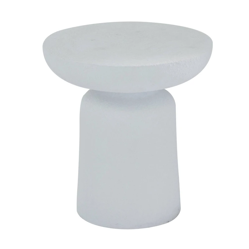 White Contemporary Garden Stool, 17" x 17" x 18"