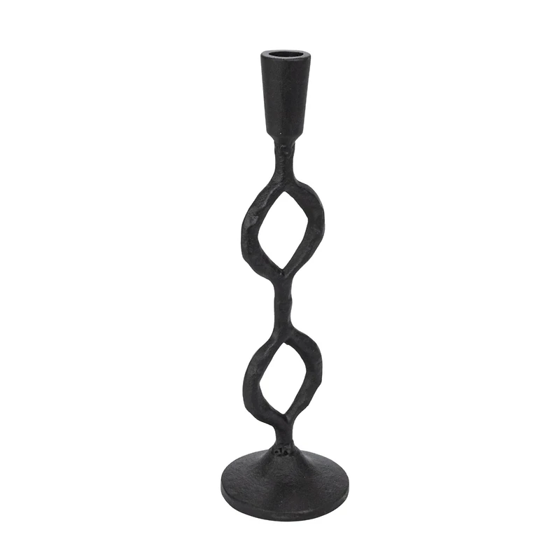 Hello Honey® Black Decorative Cast Metal Taper Candle Holder