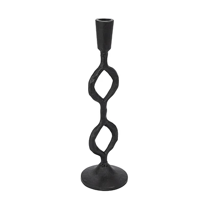 Hello Honey® Black Decorative Cast Metal Taper Candle Holder