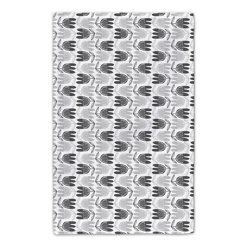 Mid Mod Gray Florals 16" x 25" Tea Towel Set of 2