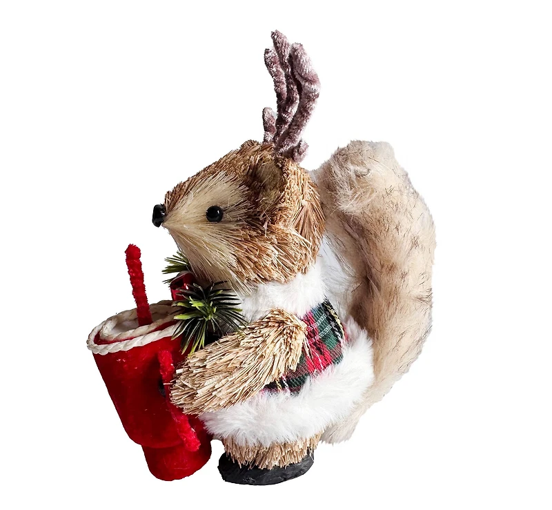 7.5" Fox with Holiday Drink Natural Décor by Ashland®