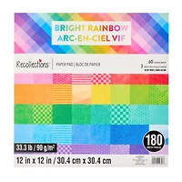 12" x 12" Bright Rainbow Paper Pad by Recollections™, 180 Sheets