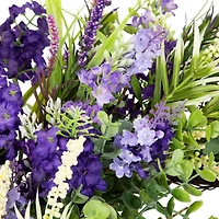24" Purple & Green Orion Geranium Lavender Foliage Artificial Spring Wreath