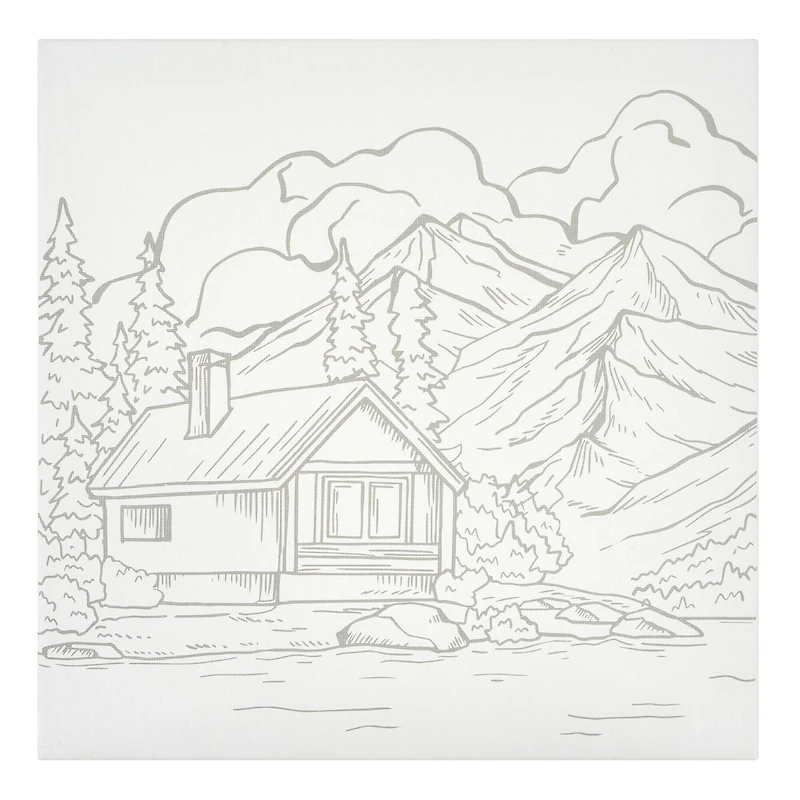 11" x 11" Lake Cabin Canvas Painting Kit by Craft Smart®