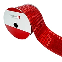 3.5" x 15ft. Red Disco Wired Ribbon by Celebrate It®