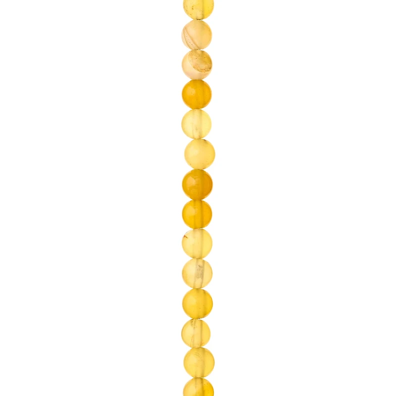 Yellow Dyed Agate Round Beads, 6mm by Bead Landing™