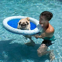 PoolCandy 36" Blue & White Paw Print Pet Float