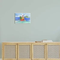 Stupell Industries Santa's Delivery Tropical Christmas Boat Wall Plaque Art