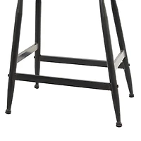 Black Metal Industrial Counter Stool 19" x 18" x 13"
