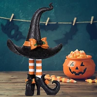 17.5" Haute Decor Halloween Witch Hat with Legs