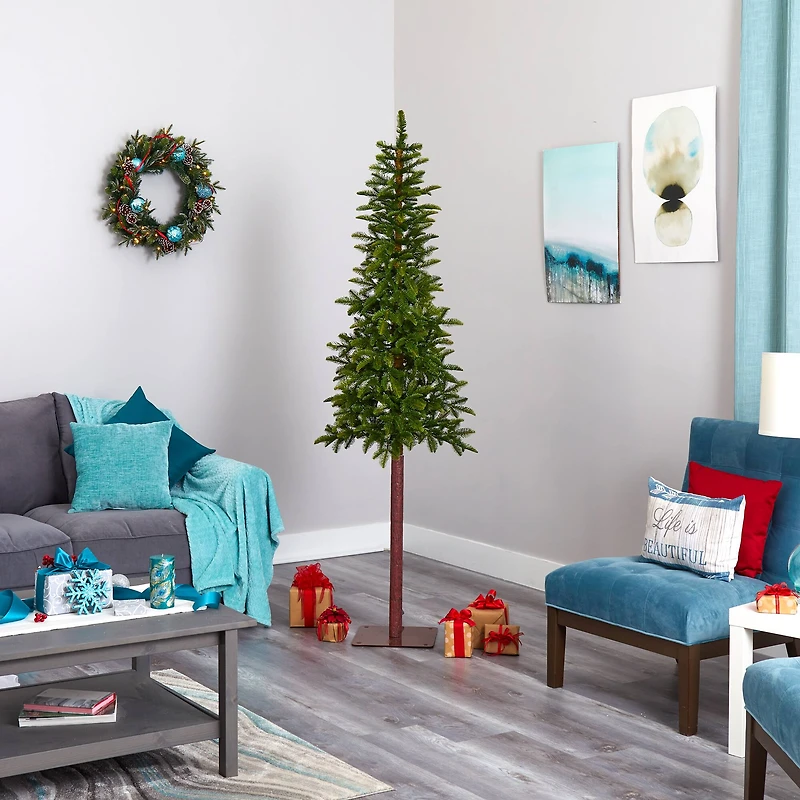 7ft. Pre-Lit Alaskan Alpine Artificial Christmas Tree, Clear LED Lights