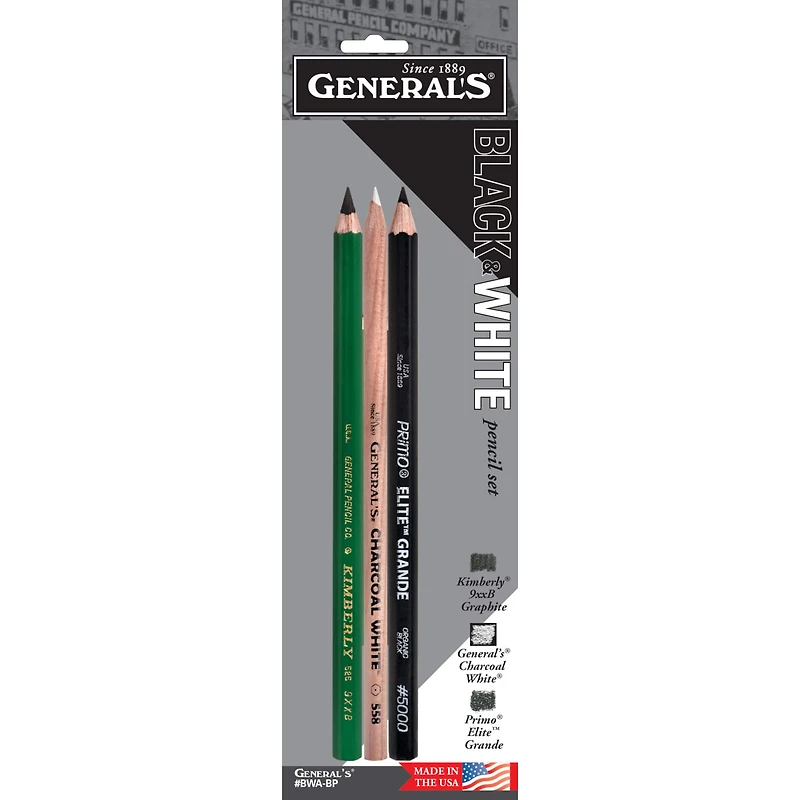 General's® Black & White Pencil Set, 3ct.