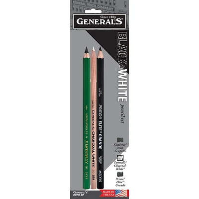 General's® Black & White Pencil Set, 3ct.