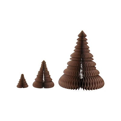 Hello Honey® Round Brown Paper Folding Honeycomb Tree Set with Gold Glitter