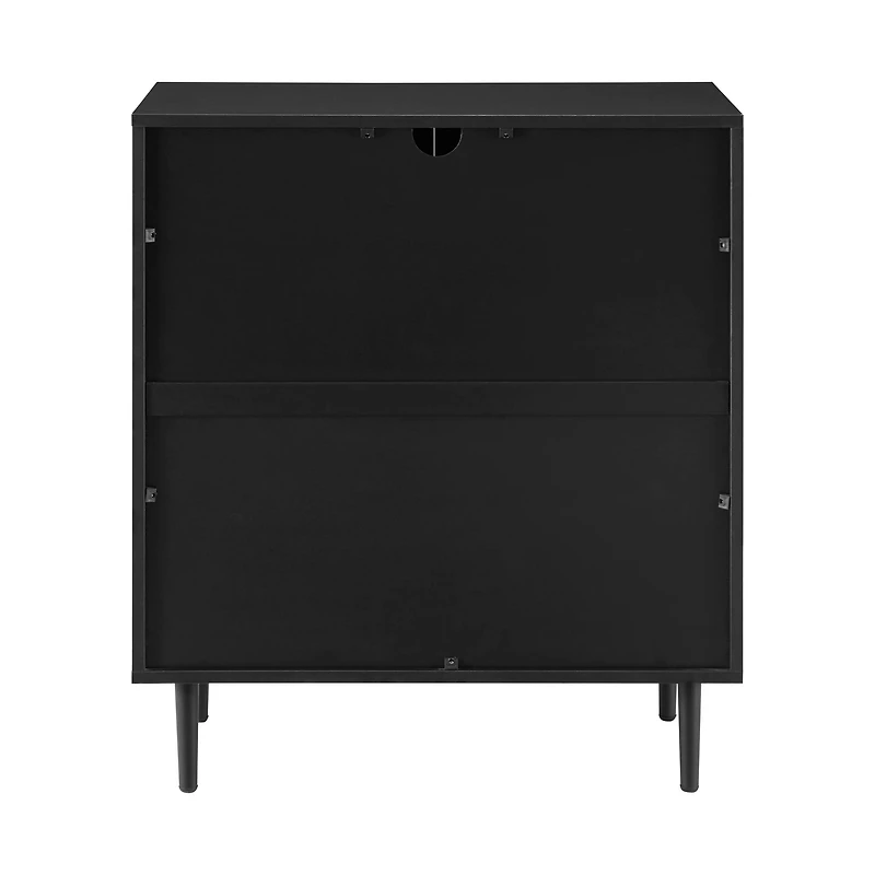 Walker Edison Black Modern Bookmatch Accent Cabinet