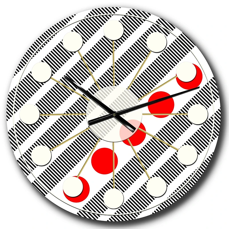 Designart 'Retro Geometrical Abstract Minimal Pattern Xi Mid-Century Modern Wall Clock