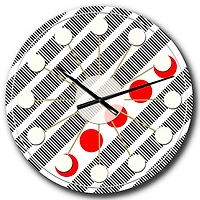 Designart 'Retro Geometrical Abstract Minimal Pattern Xi Mid-Century Modern Wall Clock