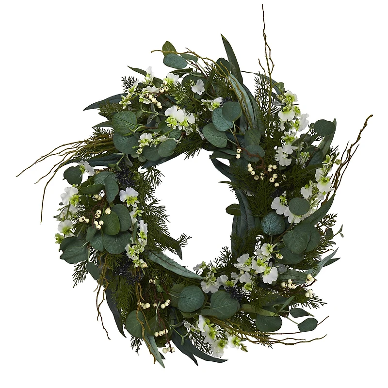 24'' Eucalyptus & Dancing Lady Orchid Wreath