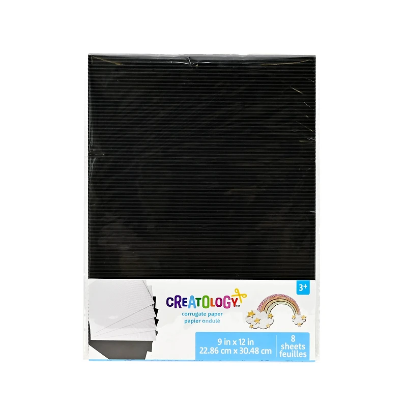 9" x 12" Black & White Corrugate Paper, 8ct. by Creatology™