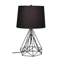 Lalia Home 23.5" Geometric Wired Table Lamp with Fabric Shade