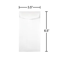 JAM Paper 3.5" x 6.5" White Coin Business Envelopes