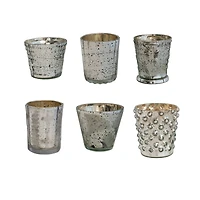 Hello Honey® Antique Silver Mercury Glass Votive Holder Set