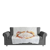Love Laughter Leaf Coral Fleece Throw